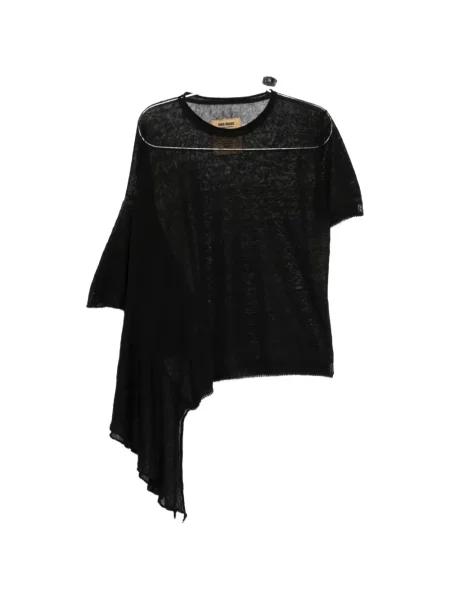 Top Uma Wang tricotate asimetric negru
