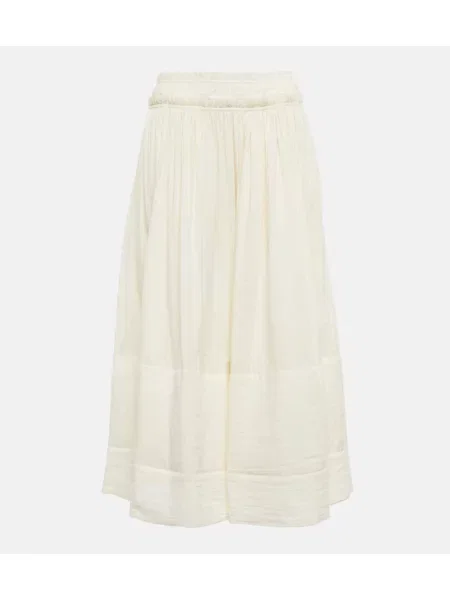 Fustă midi Tory Burch de in până la genunchi bej