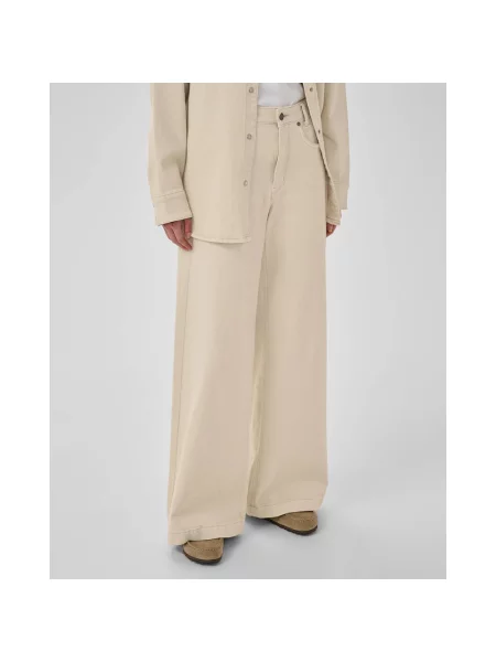 Szerokie jeansy My Essential Wardrobe beżowe