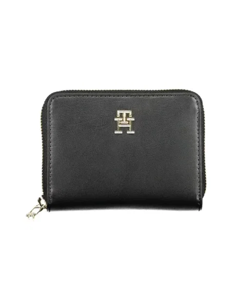 Lniany portfel Tommy Hilfiger czarny