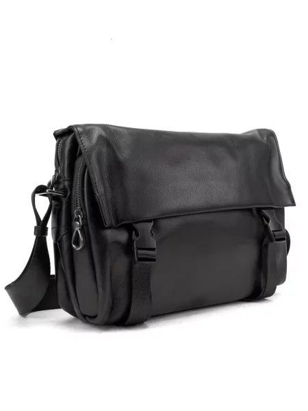 Кожаная сумка через плечо Royalbag черная