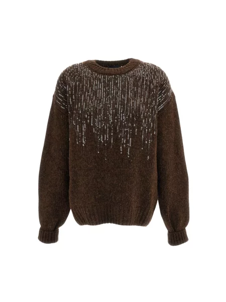 Sweter Haikure wełniany brązowy