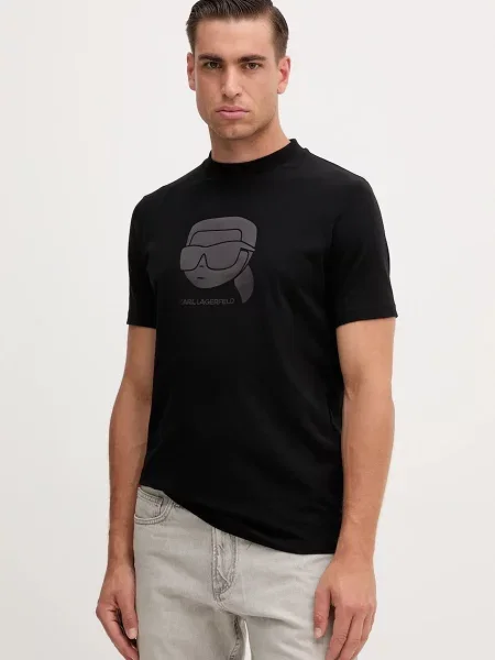 Тениска Karl Lagerfeld с принт черно