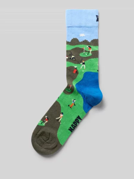 Skarpety z nadrukiem z motywem na całej powierzchni Happy Socks zielone