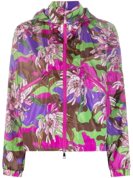Geacă Moncler cu model floral cu imagine violet