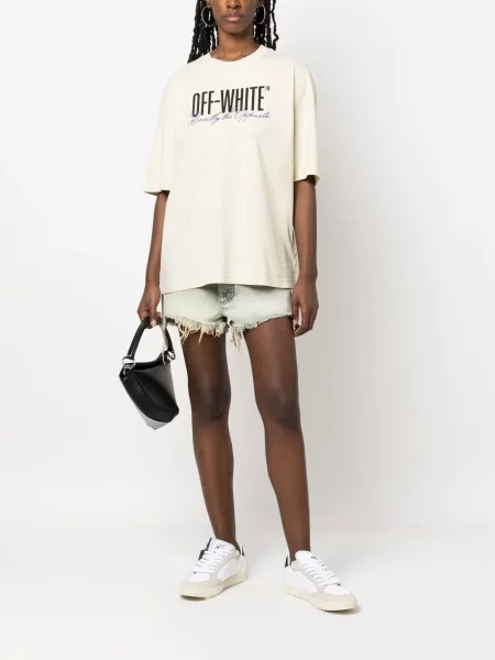 Tricou Off-white cu imagine scurt alb