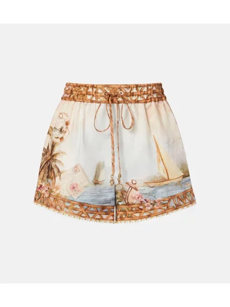 Pantaloni scurți Zimmermann de in cu imagine
