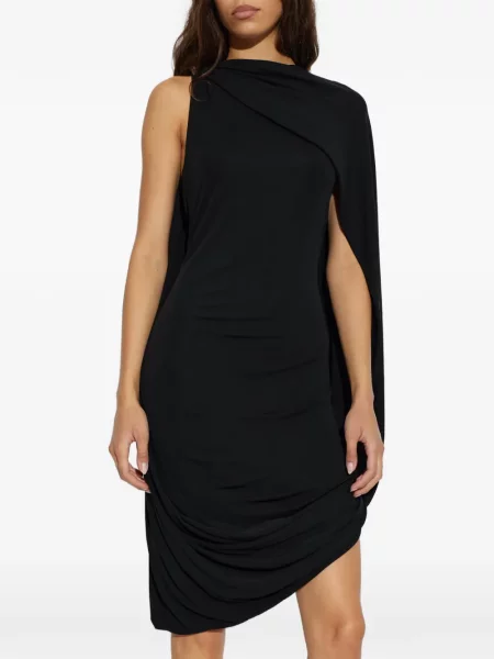 Rochie midi Alexander Wang asimetrică drapată negru