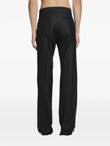 Pantaloni Tom Ford din satin cu dungi maro
