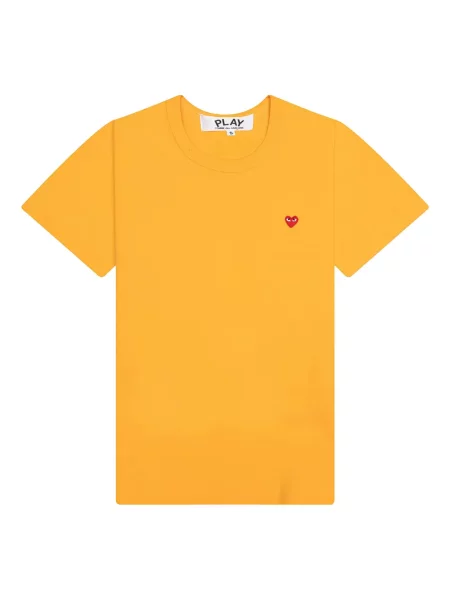 Tricou Comme Des Garcons Play cu broderie cu motiv cu inimi galben