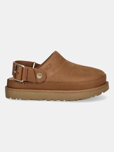 Nubukové šľapky UGG Goldenstar Villa Clog hnedá