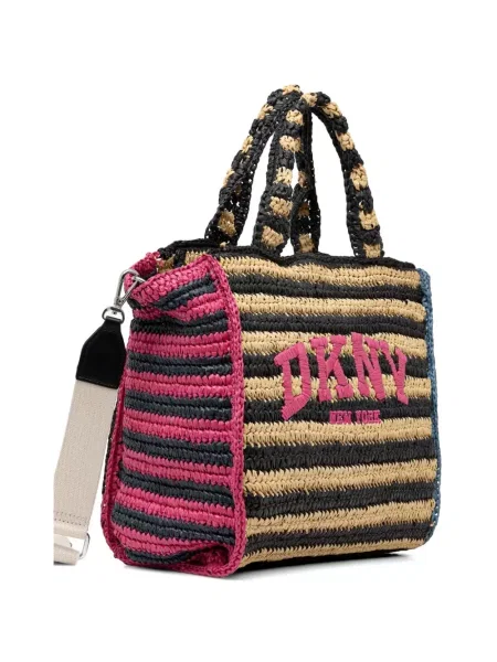 Шопинг чанта Dkny бродирана черно