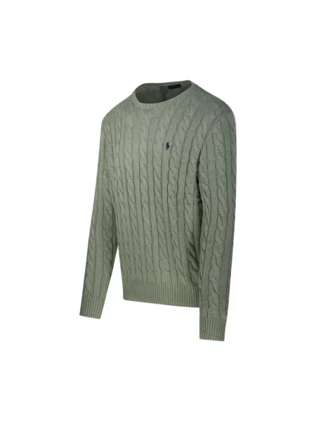 Sweter z dzianiny z wyhaftowanym logo Polo Ralph Lauren zielony
