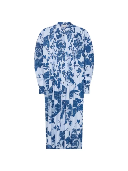 Rochie tip cămașă Pierre-louis Mascia cu model floral până la genunchi de costum alb