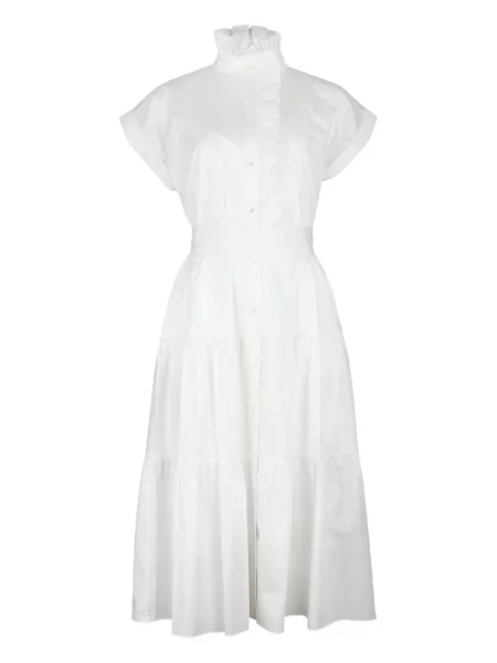 Rochie midi Christy Lynn cu volane până la genunchi de costum alb