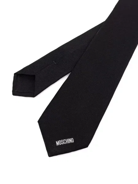 Ursuleț de pluș cravată Moschino cu broderie negru