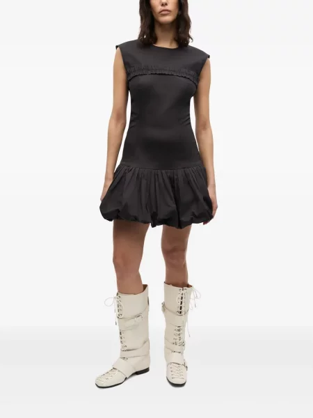 Rochie fără mâneci Ganni fără mâneci de costum negru
