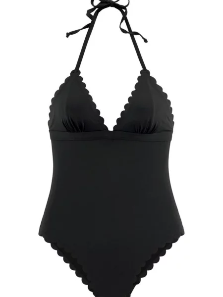 LASCANA Costum de baie întreg Scallop' negru