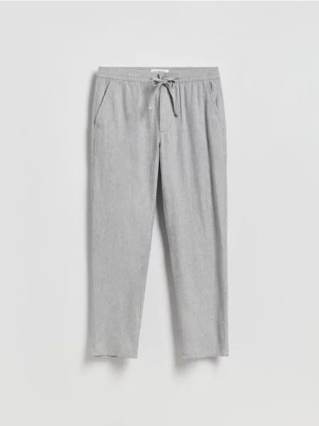 Reserved Pantaloni carrot cu conținut ridicat de in gri-închis gri