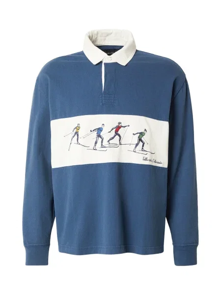 Abercrombie & Fitch Majica SKIIERS modra / mornarska / rdeča bela