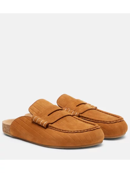 Papuci tip mules Jw Anderson din piele de căprioară maro