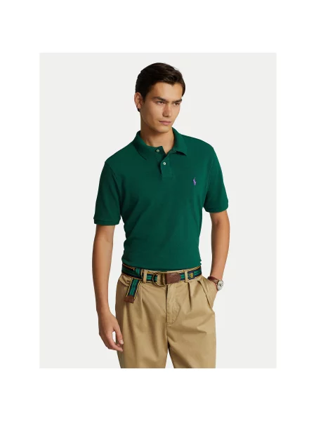 Polo Ralph Lauren Поло Custom Slim Fit зелений