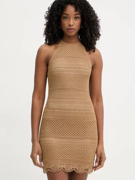 Twinset rochie cu amestec de in maro