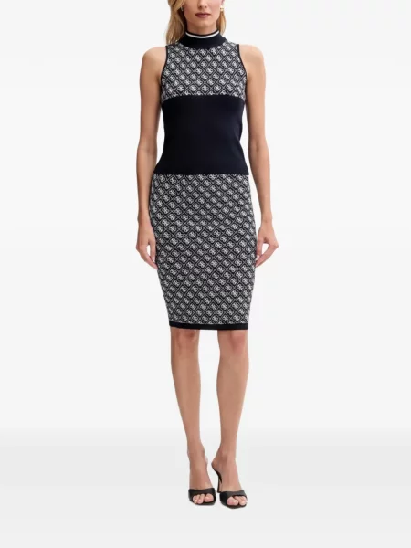 Top Guess cu autograf albastru