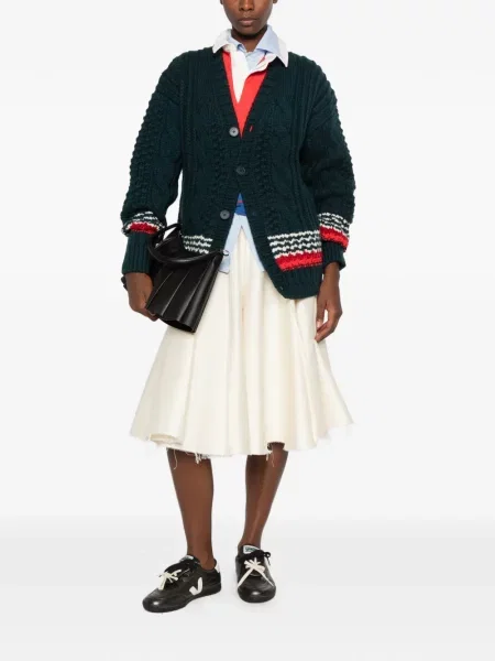 Cardigan Lacoste tricotate verde