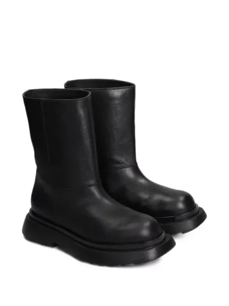 Botine 3juin din piele chunky negru