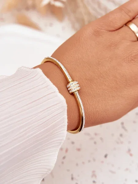 Zapestnica Boto s kristali bela