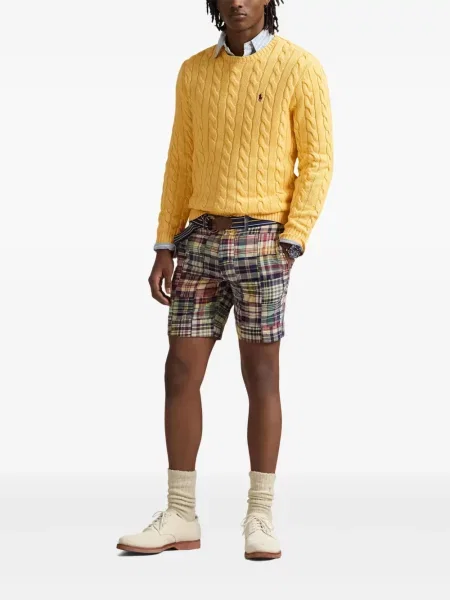 Prošívaná lněná květinová džínová bunda Polo Ralph Lauren modrá