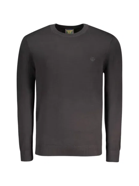 Pulover Timberland cu broderie cu decolteu rotund negru