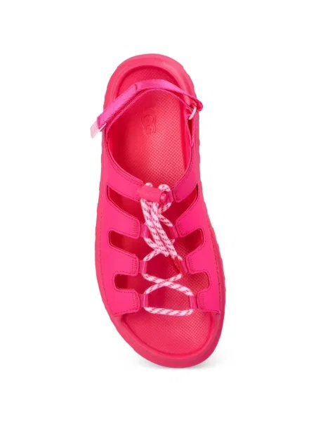 Mule natikače Ugg s vezicama s platformom s čipkom ružičasta