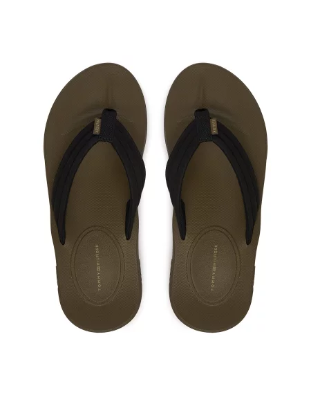 Tommy Hilfiger Japanke Molded Hilfiger Lth Beach Sandal crna