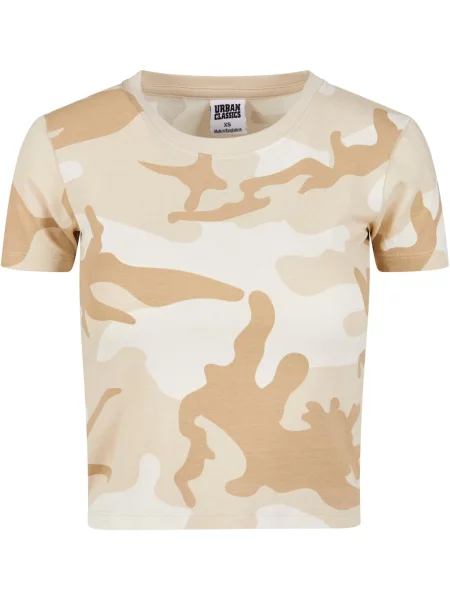 Urban Classics Majica bež / brokat bela