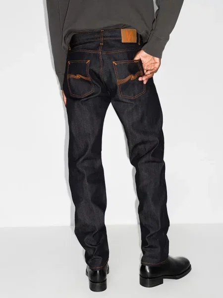 Blugi drepți Nudie Jeans albastru