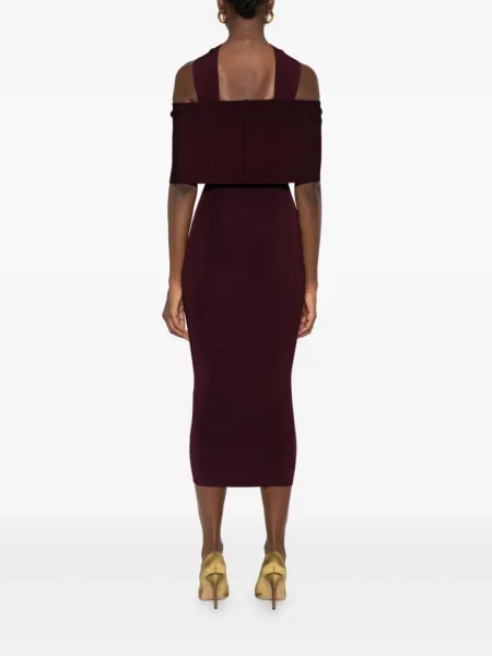 Rochie Roland Mouret cu volane de costum roșu