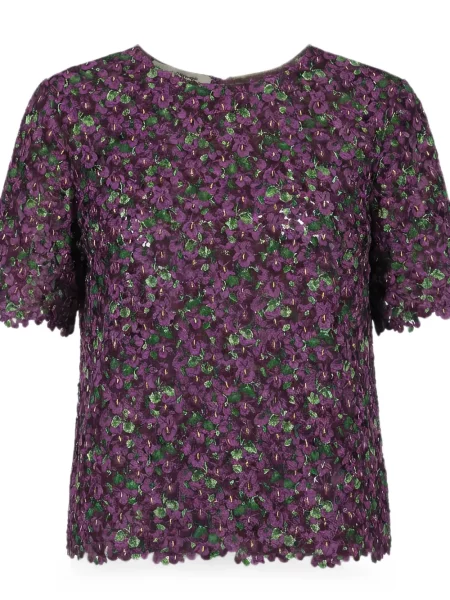 Top Valentino Garavani cu model floral violet