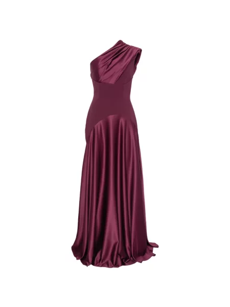 Drapírozott félvállas maxi ruha Solace London lila