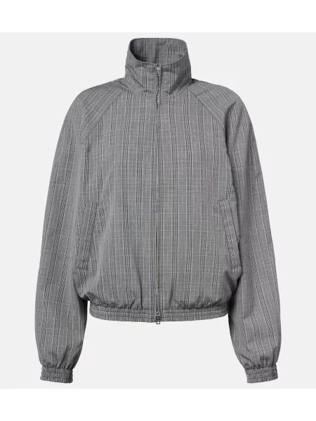 Geacă Acne Studios în carouri gri