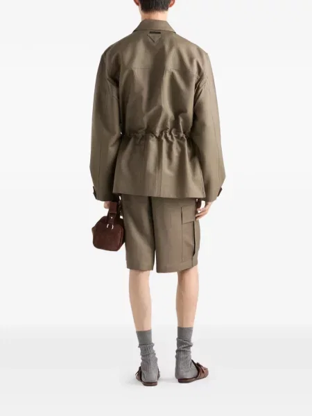 Bermudy Prada wełniane zielone