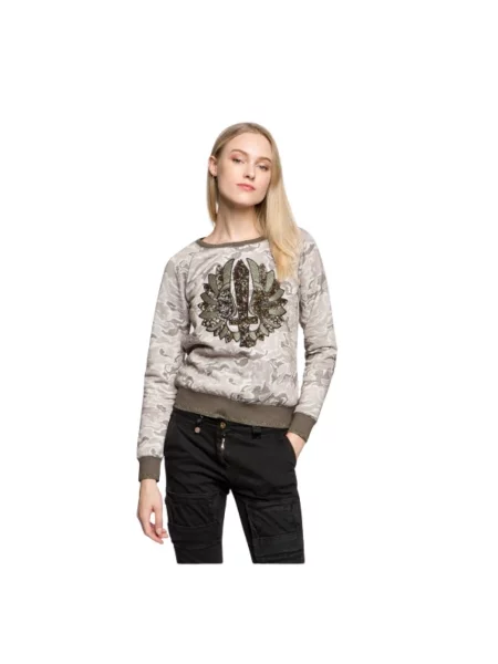 Bluza Aeronautica Militare z cekinami w kamuflażu brązowa