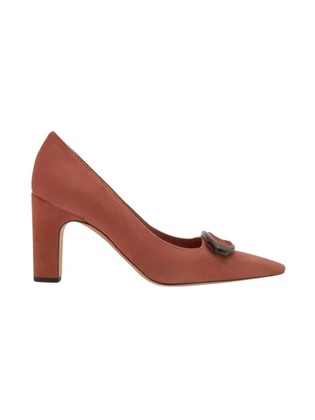 Czółenka Manolo Blahnik skórzana brązowa