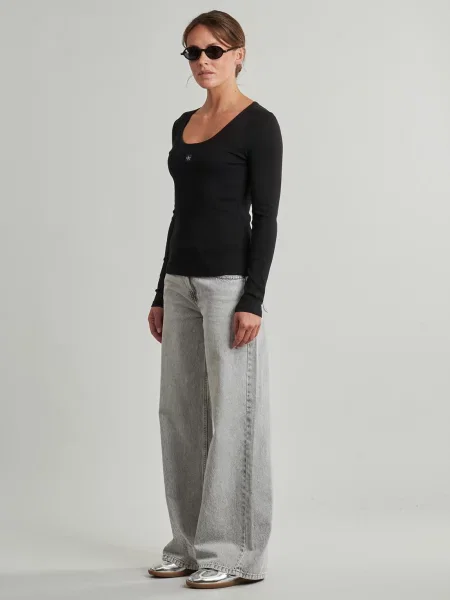Dlouho tričko Calvin Klein Jeans s dlouhými rukávy černé