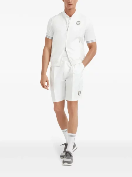 Bermudy Brunello Cucinelli z logo białe