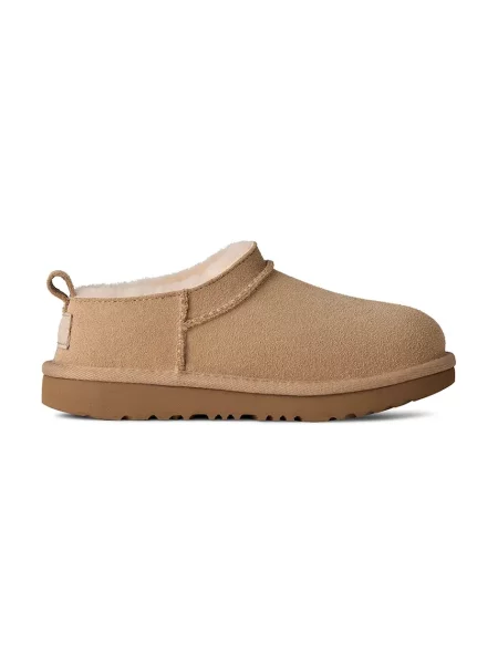 UGG cizme de zăpadă pentru copii din piele întoarsă CLASSIC MICRO bej