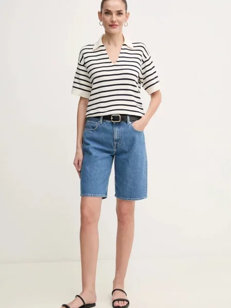 Джинсові шорти Pepe Jeans BERMUDA SHORT HW однотонні висока посадка