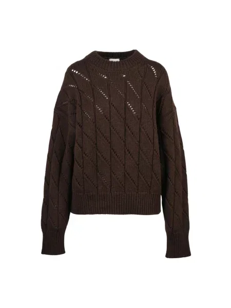 Sweter Alysi wełniany brązowy