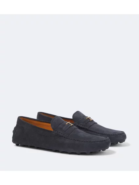 Pantofi loafer Tod's din piele de căprioară albastru